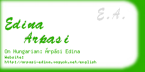edina arpasi business card